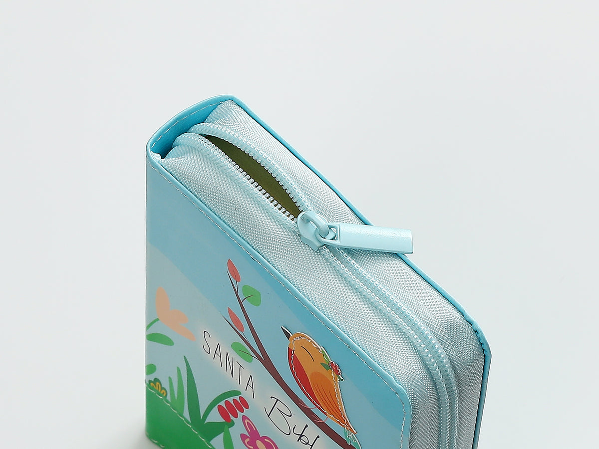 BÍBLIA RVR60 TAMANHO DE BOLSO PRIMOR AZUL/VERDE PÁSSARO