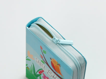 BÍBLIA RVR60 TAMANHO DE BOLSO PRIMOR AZUL/VERDE PÁSSARO