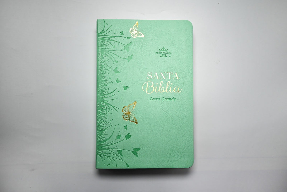 BÍBLIA PARA PRESENTES E PREMIAÇÕES RVR60 VERDE BORBOLETAS.