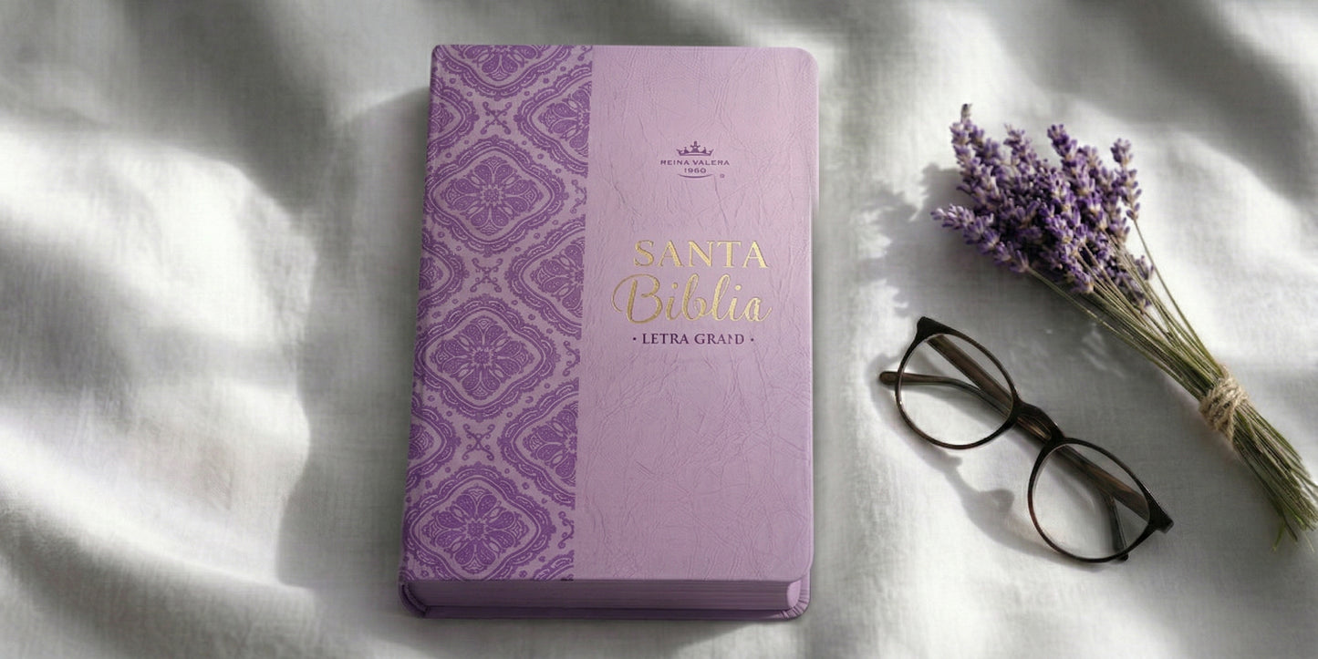 BÍBLIA RVR 1960 BI-COLOR: ELEGÂNCIA LAVANDA E PÚRPURA