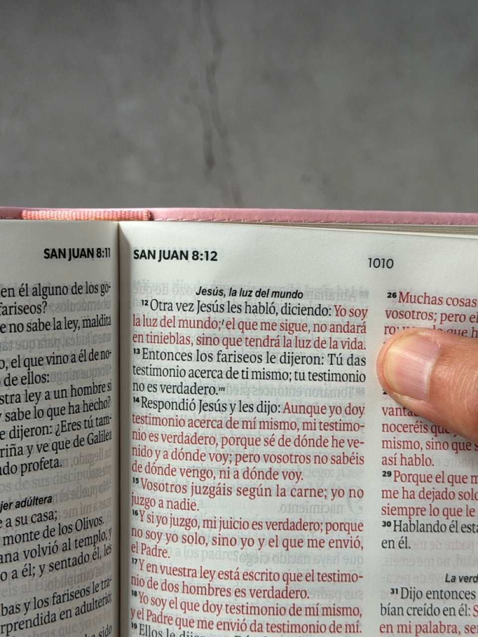 BÍBLIA RVR60 TAMANHO DE MÃO LETRA GRANDE, COM FECHO JAPONÊS ROSA/MARROM