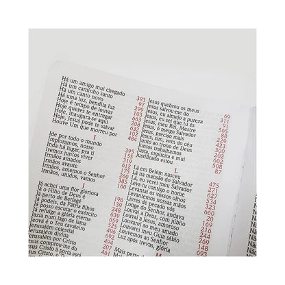 HARPA AVIVADA E CORINHOS MÉDIO | LETRA GIGANTE | LEÃO BRANCO E VERMELHO CAPA DURA
