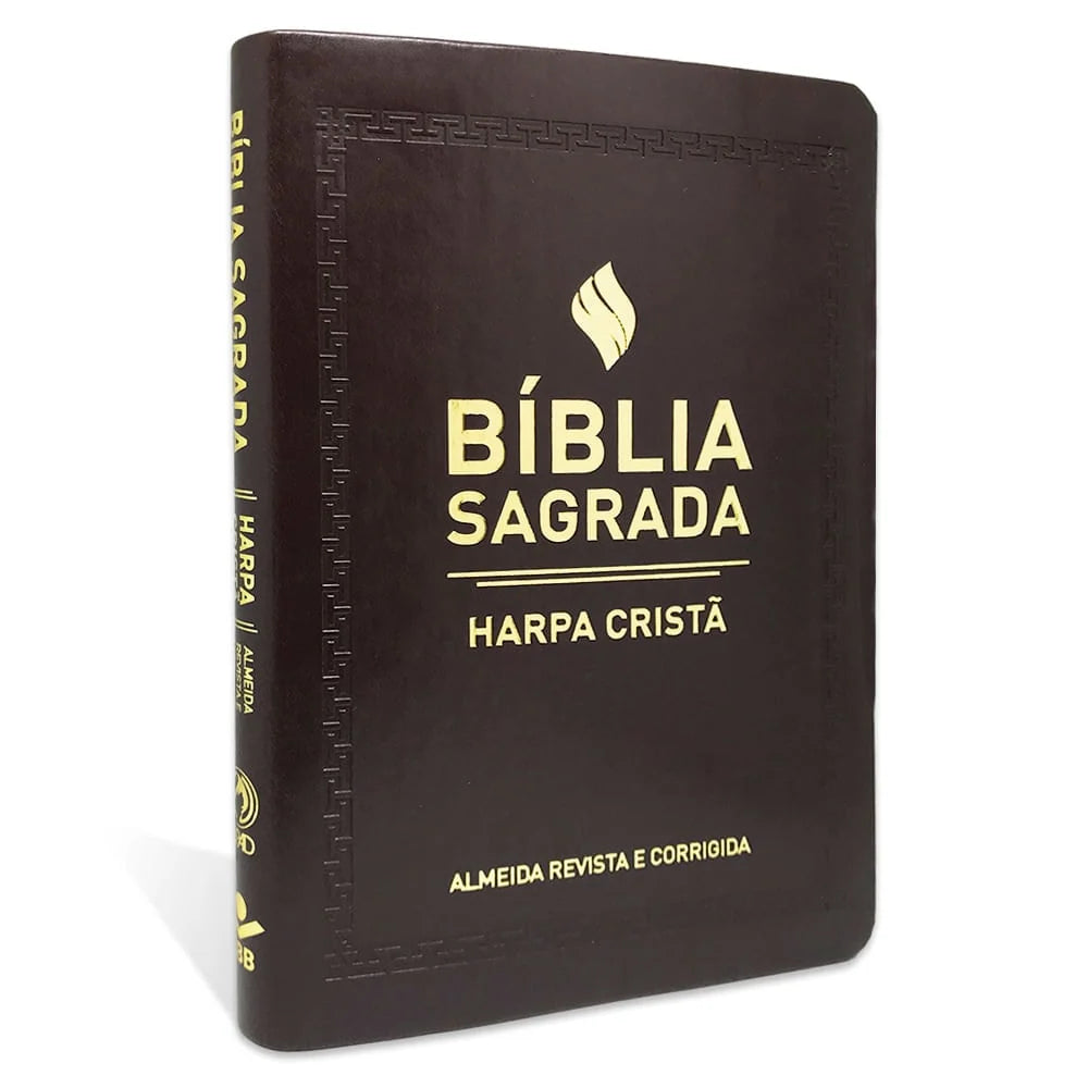 Bíblia Sagrada Slim com Harpa Cristã Marrom