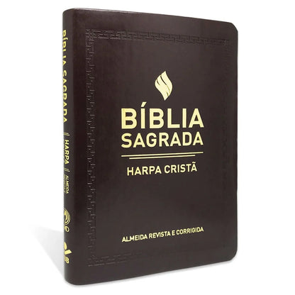 Bíblia Sagrada Slim com Harpa Cristã Marrom