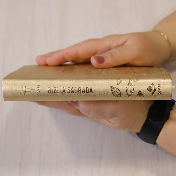 BÍBLIA SAGRADA NTLH SÉRIE CRISTAL – CAPA DOURADA COM ÍNDICE LATERAL