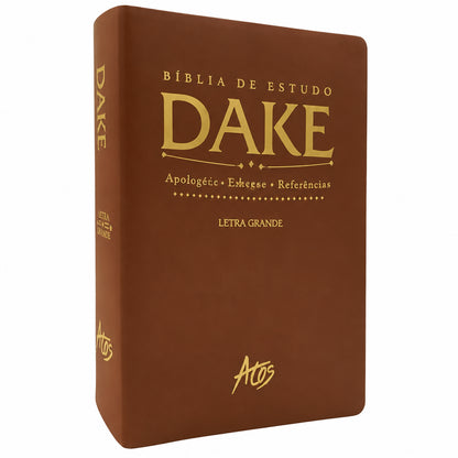 BÍBLIA DE ESTUDO DAKE | LETRA GRANDE | CAPA LUXO CARAMELO