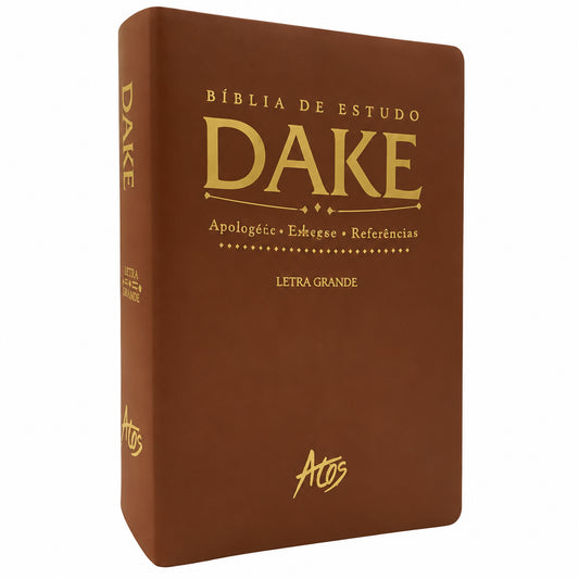 BÍBLIA DE ESTUDO DAKE | LETRA GRANDE | CAPA LUXO CARAMELO