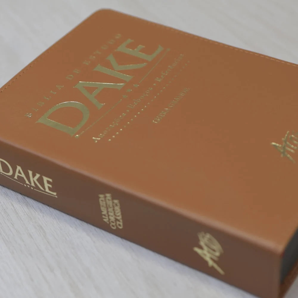 BÍBLIA DE ESTUDO DAKE | LETRA GRANDE | CAPA LUXO CARAMELO