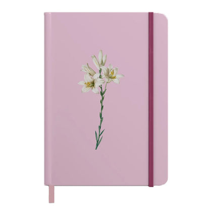 CADERNO MOLESKINE ROSA | COM PAUTA | CAPA LÍRIOS
