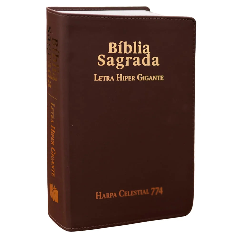 BÍBLIA SAGRADA ARC LETRA HIPER GIGANTE CAPA LUXO MARROM