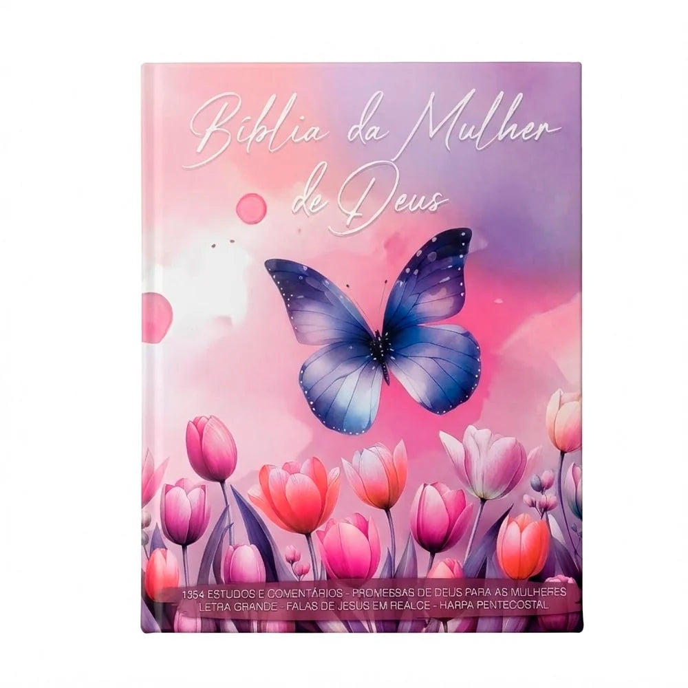 BÍBLIA DA MULHER DE DEUS ARC | HARPA | LETRA GRANDE | CAPA DURA BORBOLETA