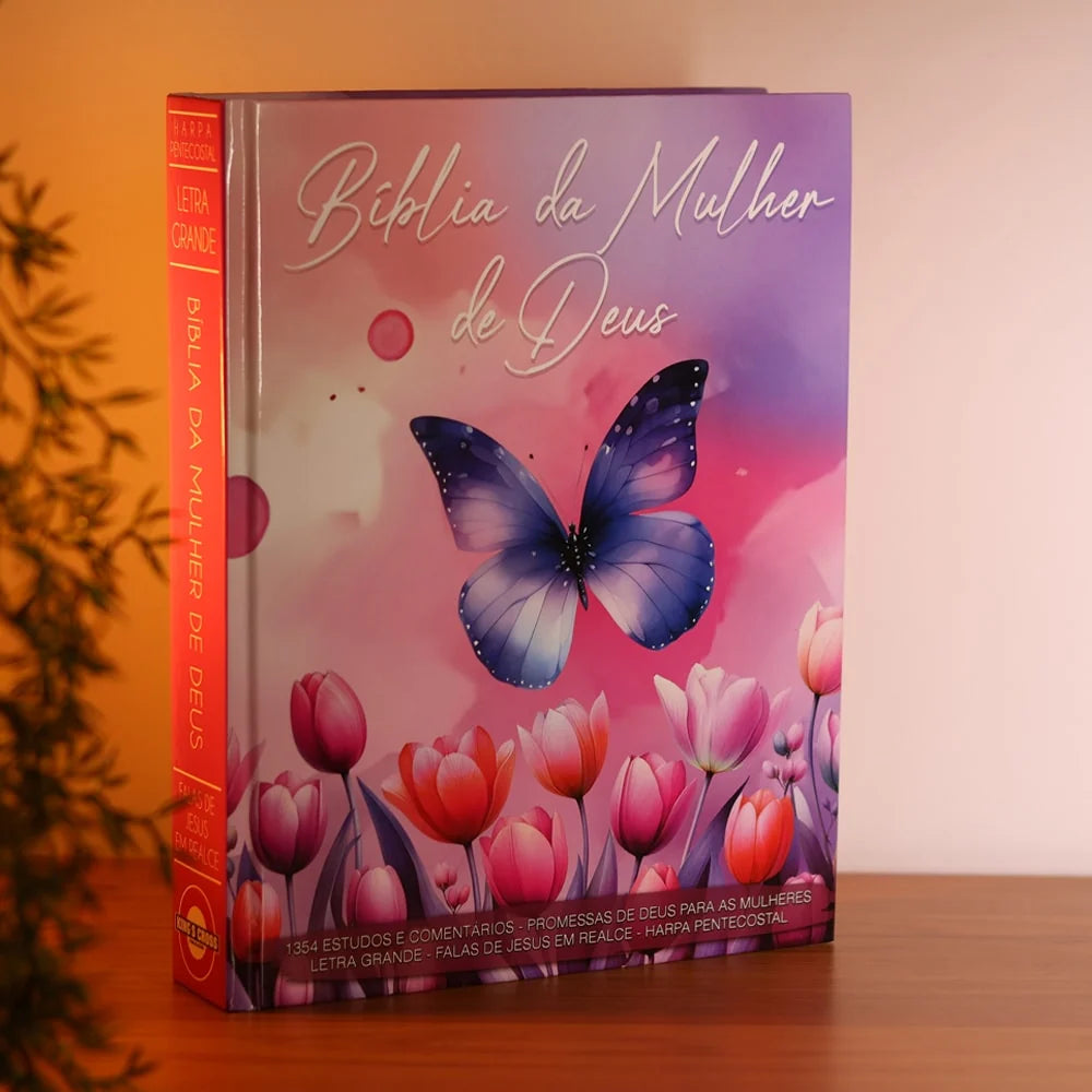 BÍBLIA DA MULHER DE DEUS ARC | HARPA | LETRA GRANDE | CAPA DURA BORBOLETA