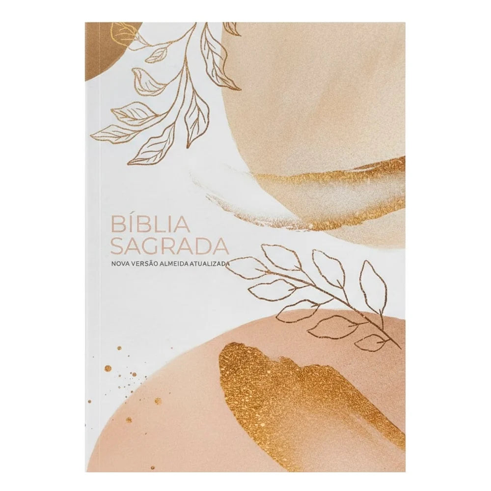 BÍBLIA SAGRADA BRUSH E FOLHAS | NVA | CAPA BROCHURA
