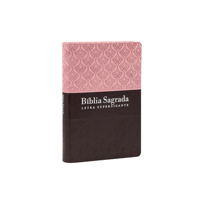 BÍBLIA SAGRADA LETRA SUPERGIGANTE - ARC - COM ÍNDICE - ROSA E MARROM
