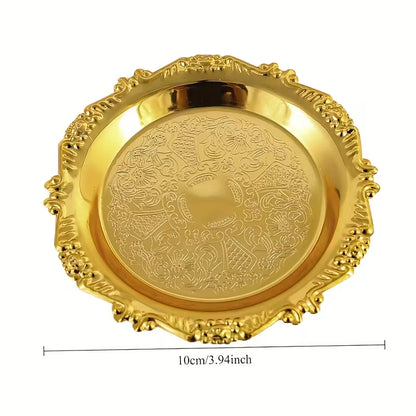 KIT DE CÁLICE DUPLO COM BANDEJA PARA CEIA  (Acabamento Dourado)