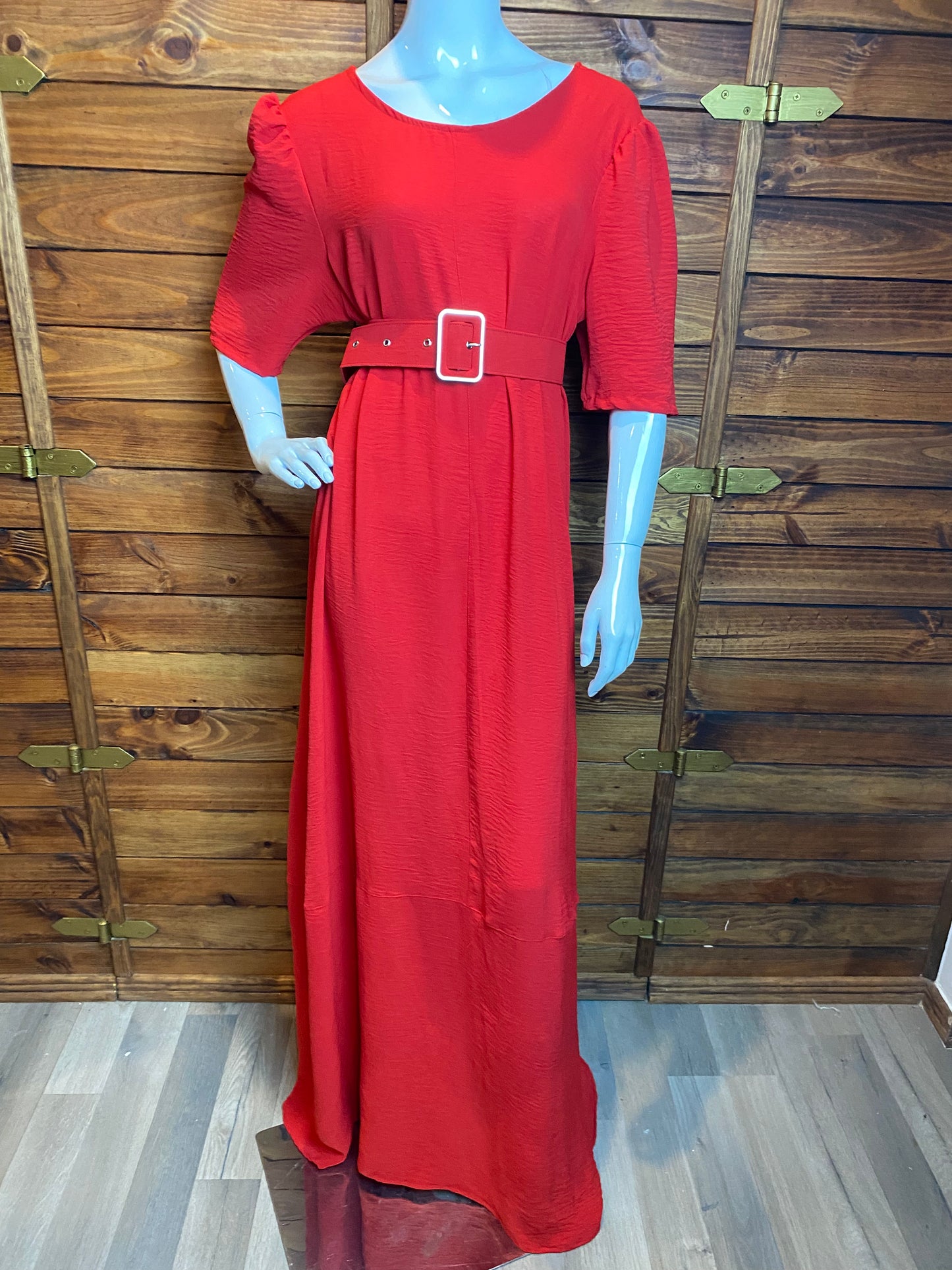 VESTIDO LONGO PRINCESA COM CINTO - LÍDIA