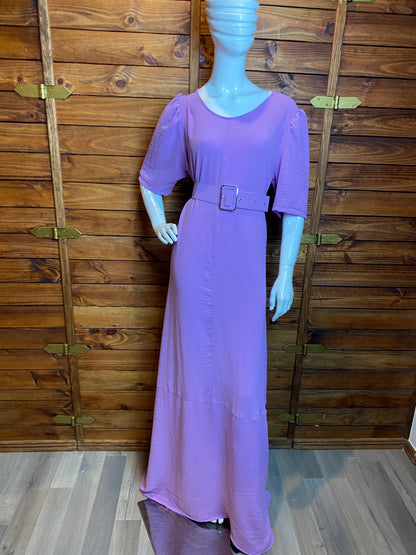 VESTIDO LONGO PRINCESA COM CINTO - LÍDIA