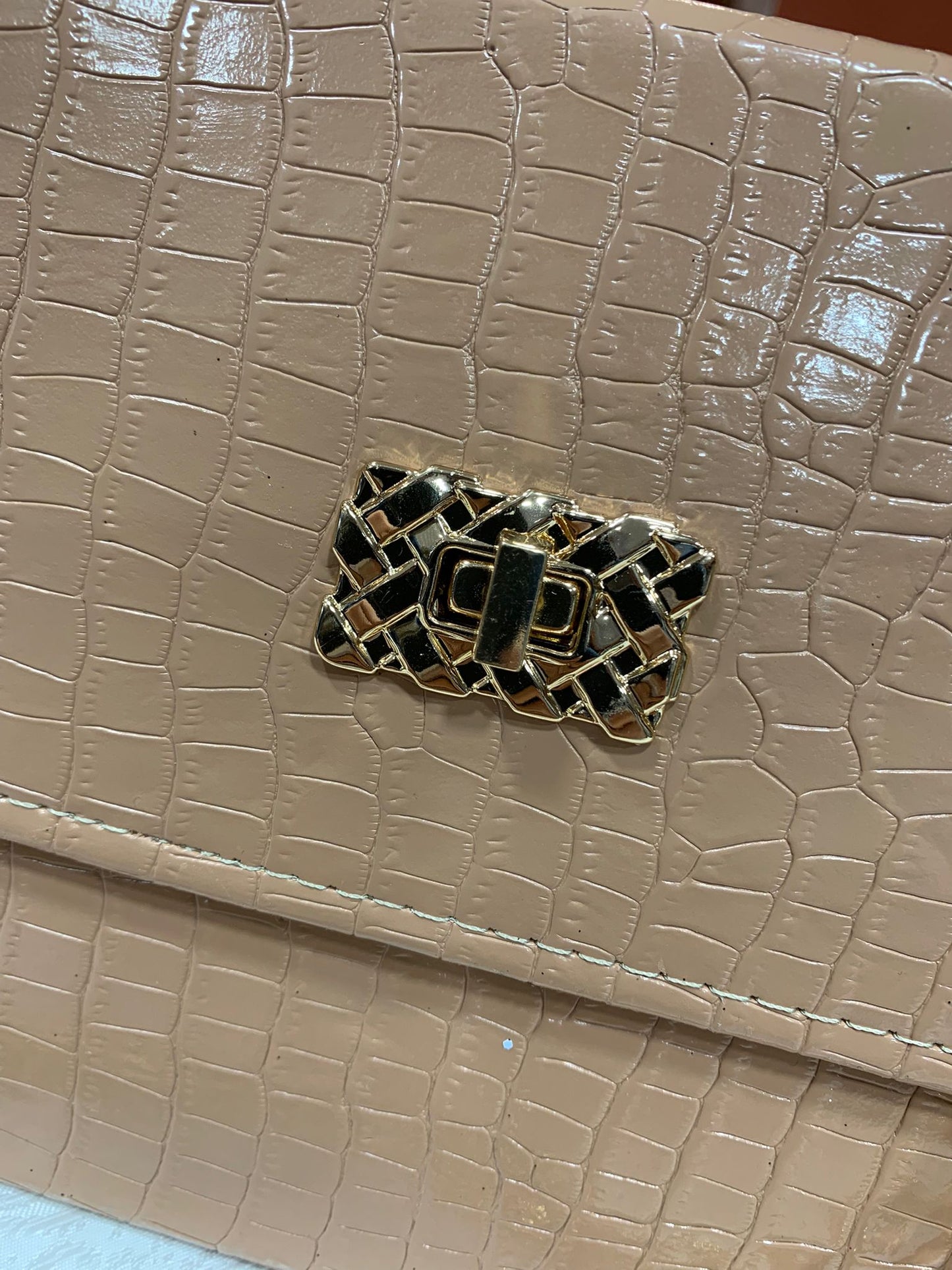 BIBLIA RC BOLSA COM ALÇA CROCO BEGE