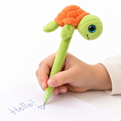 Caneta de Peluche Tartaruga Verde – Coleção Orbys
