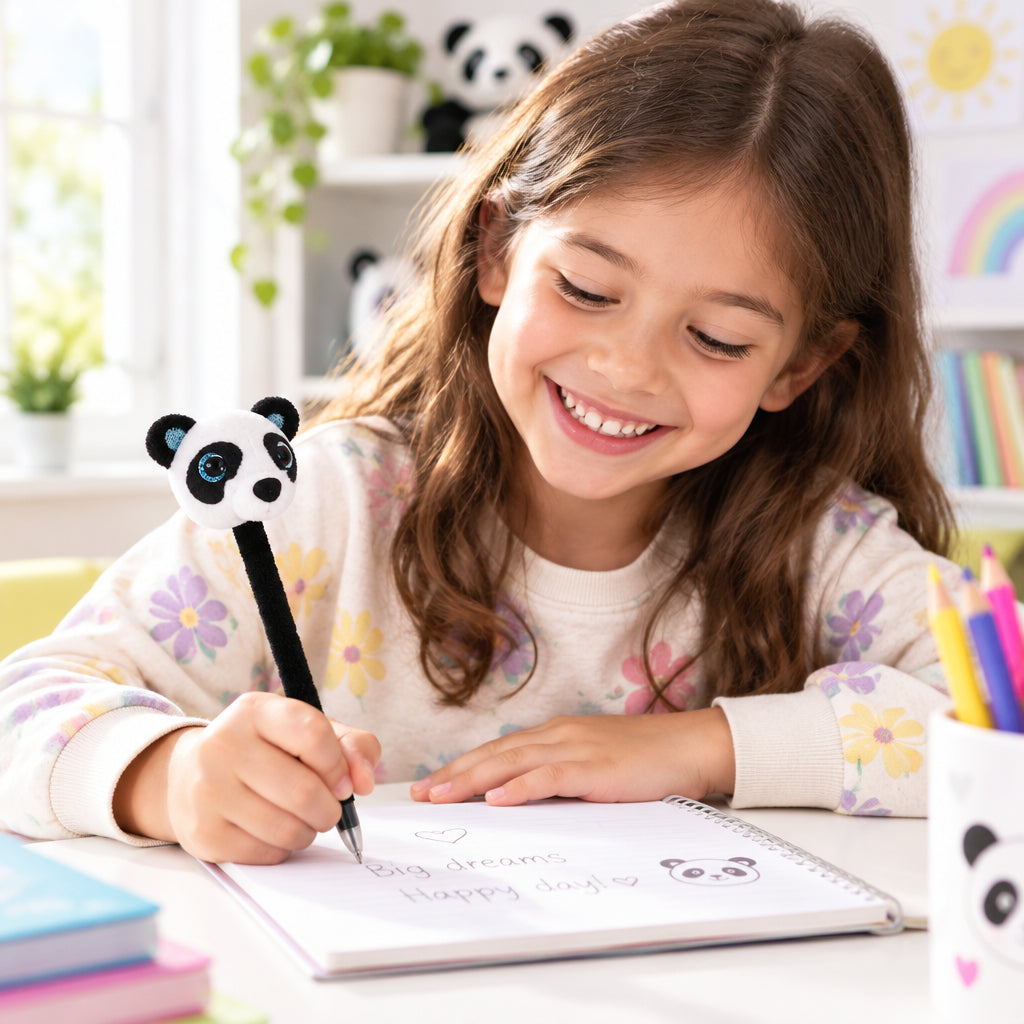 Caneta de Peluche Panda – Coleção Orbys