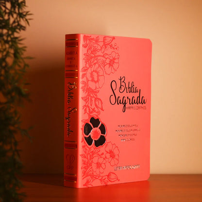 BÍBLIA SAGRADA | ARC | LETRA HIPERGIGANTE | HARPA AVIVADA E CORINHOS | FLOR DÁLIA ROSA