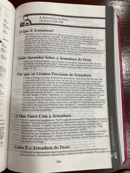 BÍBLIA DE RECURSO PARA MINISTÉRIO COM CRIANÇAS - CAPA LUXO - ROSA