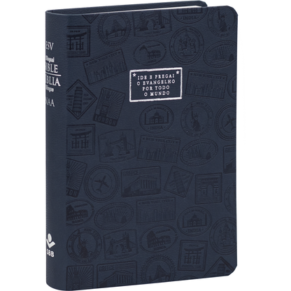 Portuguese (NAA) - English (ESV) Bilingual Bible - Dark Blue