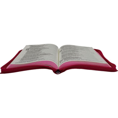 Gold Line Bible Jesus ARC Large Letter with Pink Clasp