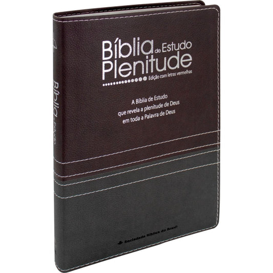 Bíblia de Estudo Plenitude - Bordô e Cinza