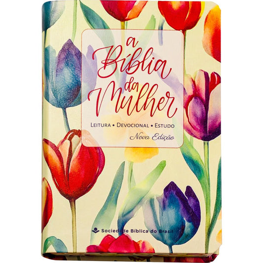Bíblia da Mulher NA065NBEM - Tulipas Amarela