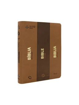 BÍBLIA TRILÍNGUE: NAA | ESV | RVC (CAPA CASTANHO)