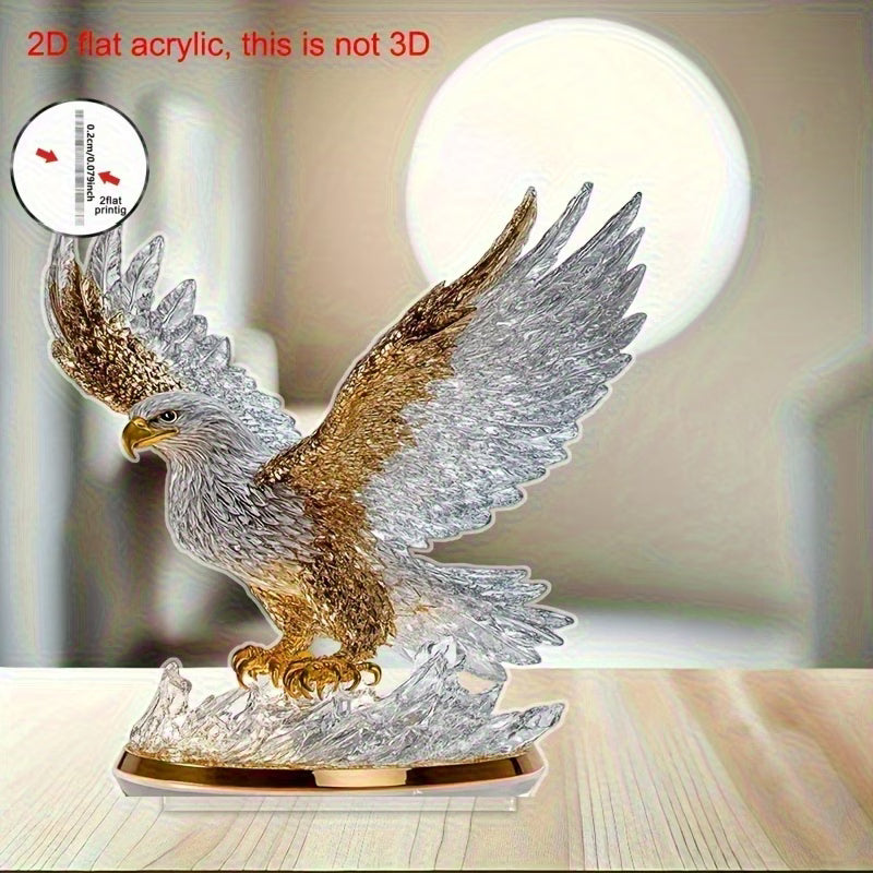 PLACA DECORATIVA DE ACRÍLICO ÁGUIA EM PLENO VOO 2D
