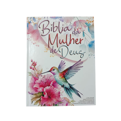 BÍBLIA DA MULHER DE DEUS ARC | HARPA | LETRA GRANDE | CAPA DURA BEIJA FLOR