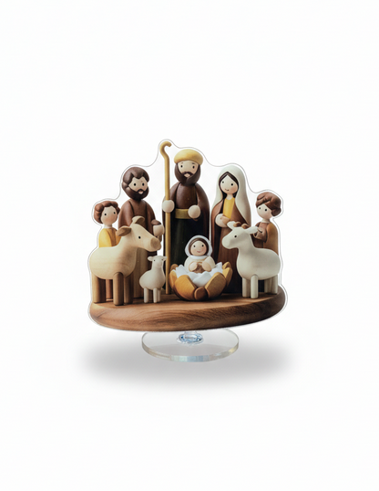 PLACA DECORATIVA EM ACRILICO NATIVIDADE 2D - TAM 10CM
