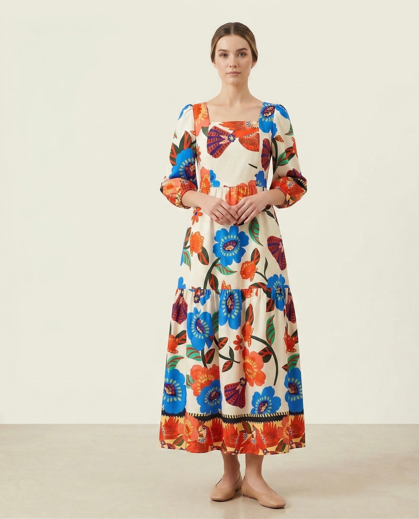VESTIDO LONGO BOHO FLORAL