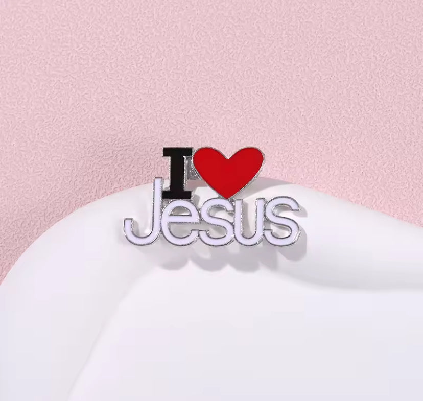 PIN  - Eu Amo Jesus - personalizado com coração