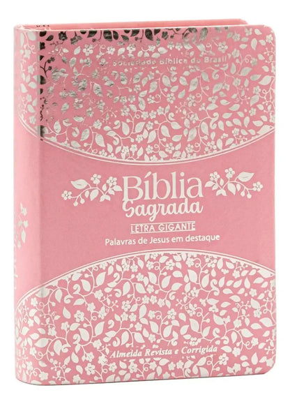 BÍBLIA SAGRADA ARC ROSA LETRA GIGANTE – PALAVRAS DE JESUS EM VERMELHO