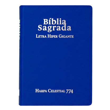 BIBLIA SAGRADA ARC LETRA HIPER GIGANTE CAPA LUXO AZUL COM FECHO