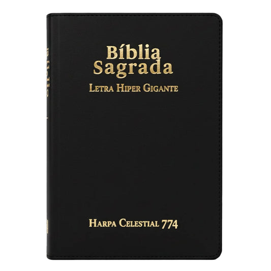 BÍBLIA SAGRADA ARC LETRA HIPER GIGANTE CAPA LUXO PRETA COM FECHO