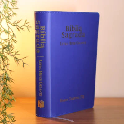 BIBLIA SAGRADA ARC LETRA HIPER GIGANTE CAPA LUXO AZUL