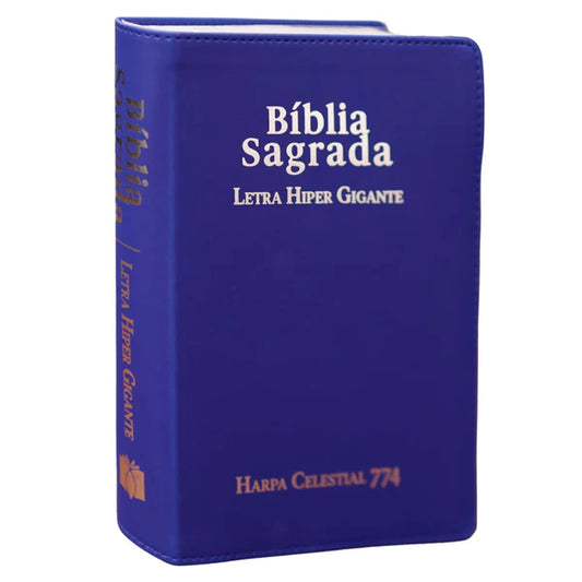BIBLIA SAGRADA ARC LETRA HIPER GIGANTE CAPA LUXO AZUL