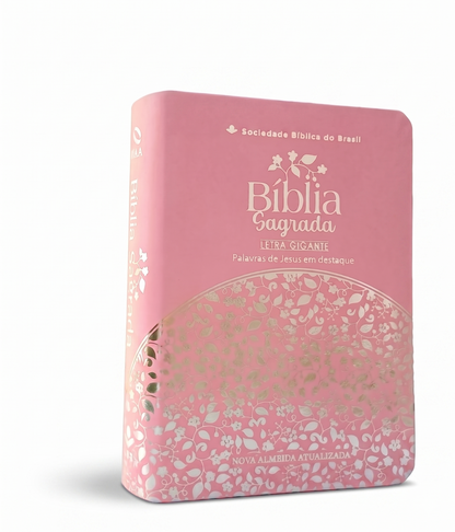 BÍBLIA SAGRADA ARC LETRA GIGANTE COMPACTA – CAPA PINK COM FLORES