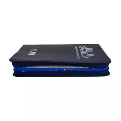 BIBLIA SAGRADA SLIM COM HARPA FECHO AZUL
