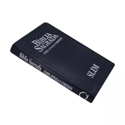 BIBLIA SAGRADA SLIM COM HARPA FECHO AZUL