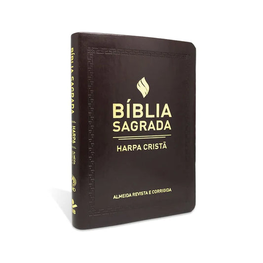 BÍBLIA SAGRADA SLIM COM HARPA MARROM