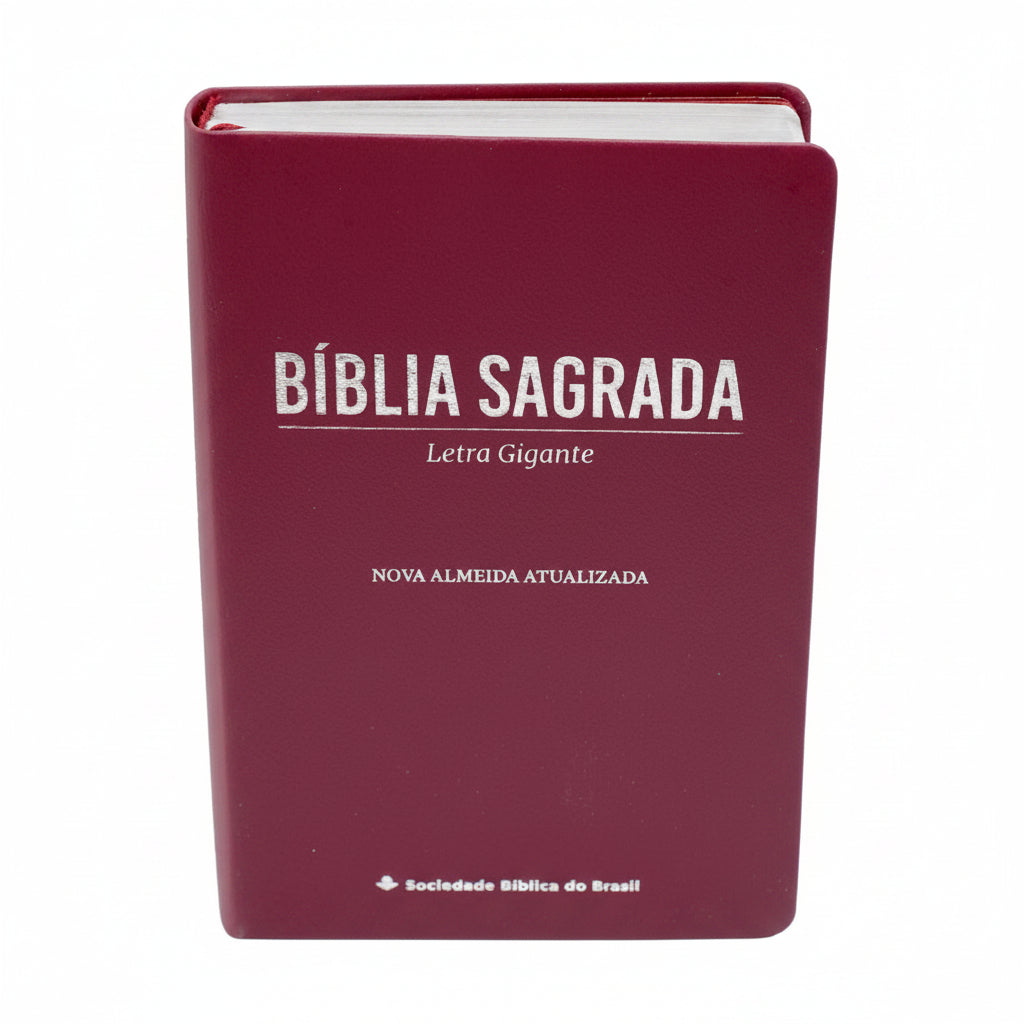BÍBLIA SAGRADA NAA LETRA GIGANTE – CAPA LAMA VINHO