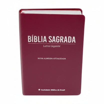 BÍBLIA SAGRADA NAA LETRA GIGANTE – CAPA LAMA VINHO