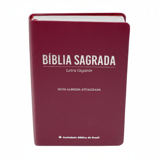 BÍBLIA SAGRADA NAA LETRA GIGANTE – CAPA LAMA VINHO