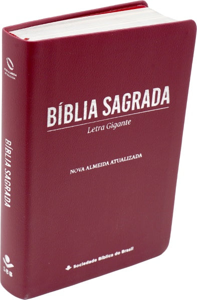 BÍBLIA SAGRADA NAA LETRA GIGANTE – CAPA LAMA VINHO