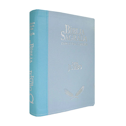 BÍBLIA ARC LETRA JUMBO COM HARPA AVIVADA E CORINHOS - CAPA AZUL E AZUL CLARO